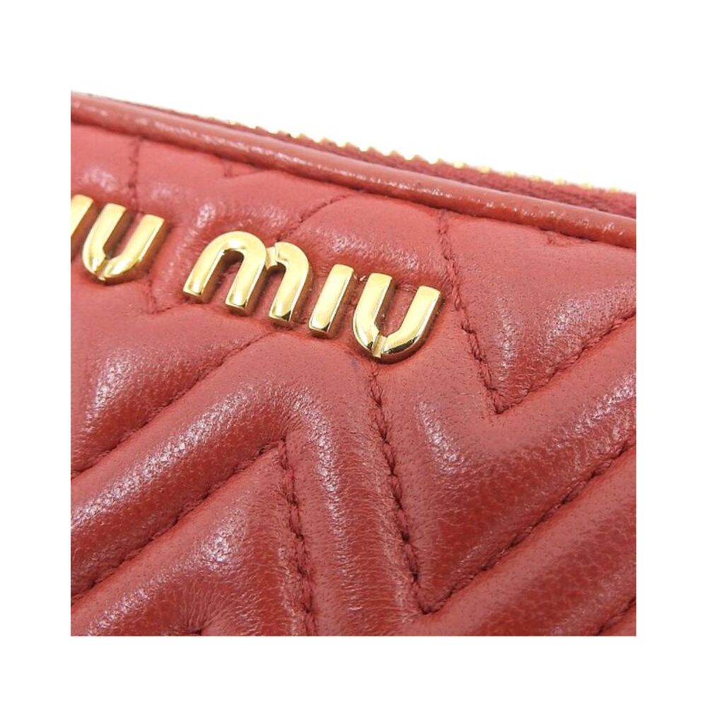 Pre Loved Hermes Miu Miu Matelasse ZipAround Wallet in Red - Picture 7 of 8